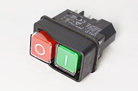 Фото 1/5 Переключатель для электроинструмента, 15А, контакты 5T, переключение OFF-ON, герметичный, красный/зеленый, DZ-6