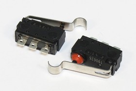 Фото 1/4 Микропереключатель , размер 15x 6x 7, 3А, переключение ON-(ON), размер концевика L19, КВБ303-130SA1