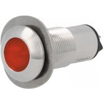 528-501-22, Индикат.лампа: LED, плоский, 24ВDC, Отв: d13мм, IP67, dLED: 10мм