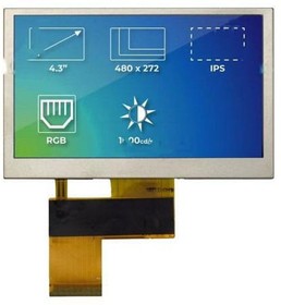 Фото 1/3 SM-RVT43HLTNWN00, TFT Displays & Accessories TFT Displays & Accessories 4.3" RGB, High Brightness, IPS, no touch