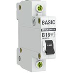 Circuit breaker modular 1p B 16A 4.5kA VA 47-29 Basic EKF mcb4729-1-16-B