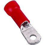 RD8-14, TERMINAL, RING TONGUE, 1/4IN, CRIMP, RED