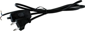 Volsten S-LRBK, Черный (сетевой кабель с плоской вилкой,выключатель,без земли, 1.5 м)