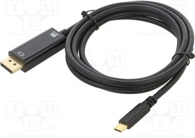 KABUSBC OEM-C5-2, Adapter; DisplayPort 1.4; DisplayPort plug,USB C plug; 1.8m