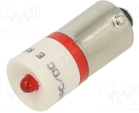 18600350, Индикат.лампа: LED; BA9S,T10; красный; пластик; 24ВAC; 24ВDC