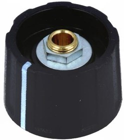 Фото 1/2 Rotary knob, 4 mm, plastic, black, Ø 23 mm, H 15 mm, A2623040