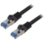 CQ4073S, Patch cord; S/FTP; 6a; stranded; Cu; LSZH; black; 5m; 26AWG