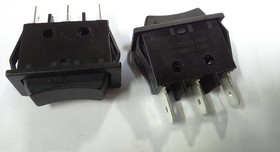 RS-123-11C (черный), Переключатель (ON)-OFF-(ON) (20A 125VAC) SPDT 3P (кнопка без маркировки)