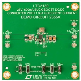 DC2355A, Power Management IC Development Tools 25V, 600mA Buck-Boost DC/DC Converter with 1.6 A Quiescent Current