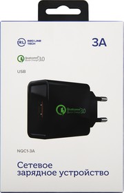 Фото 1/8 СЗУ Red Line Tech USB QC 3.0 (модель NQC1-3A), черный