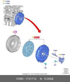Фото 1/2 1731712, Сцепление FORD Transit (11-) комплект OE