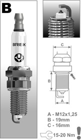 Свеча зажигания BRISK PLATIN / 1524 / BR12YP /