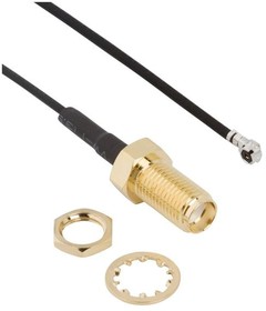 336313-14-0100, RF Cable Assemblies SMA BH Jk-AMC Plg 1.37mm cable, 100 mm
