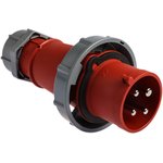 2175B, AM-TOP IP67 Red Cable Mount 4P Industrial Power Plug, Rated At 32A ...