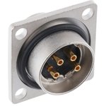 0318 04, 4 Pole Din Plug, 5A, 250 V ac IP68, Male, Panel Mount