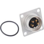 0318 04, 4 Pole Din Plug, 5A, 250 V ac IP68, Male, Panel Mount