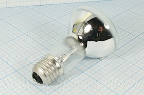 Фото 1/3 Лампа накаливания, напряжение 220 В, цоколь E27, мощность 60 Вт, 63x100 мм, грибок прозрачный, зеркальная, T509 692
