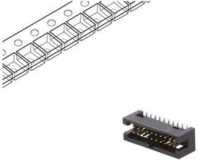 20021221-00020C4LF, Minitek127®, Wire to Board connector, Shrouded vertical header, Surface Mount, Double Row, 20 Positions, 1.27mm (0.500in