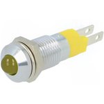 SMQD 08114, Индикат.лампа: LED, выпуклый, 24-28ВDC, Отв: d8,2мм, IP40, металл