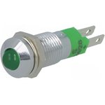 SMQD 08214, Индикат.лампа: LED, выпуклый, 24-28ВDC, Отв: d8,2мм, IP40, металл