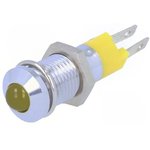 SMQD 08112, Индикат.лампа: LED, выпуклый, 12-14ВDC, Отв: d8,2мм, IP40, металл