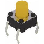 B3F-1062, Plunger Tactile Switch, SPST 50 mA @ 24 V dc 3.6mm Through Hole