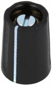 Фото 1/2 Rotary knob, 3 mm, plastic, black, Ø 10 mm, H 14 mm, A2610030