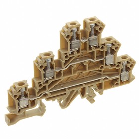 2268.2, Terminal Block Connector 6 Position Feed Through Beige 14-22 AWG