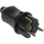 111-001-4, Plug straight waterproof 2P+PE 230V, 16 A, IP44 rubber