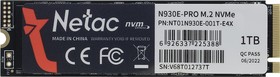 Фото 1/5 SSD M.2 Netac 1.0Tb N930E Pro Series  NT01N930E-001T-E4X  Retail (PCI-E 3.1 x4, up to 2080/1700MBs, 3D NAND, 600TBW, NVMe 1.3, 22х80mm)