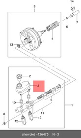 426475, резервуар для тормозной жидкости главного цилиндра
