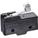 A-20GV22-B, Basic / Snap Action Switches 20A Switch Short Hinge Roller Lever