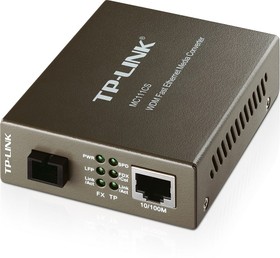 Фото 1/9 Сетевое оборудование TP-Link MC111CS, Медиаконвертер 10/100 Мбит/с RJ45 - 100 Мбит/с разъём SC (одномодовый), полнодуплексный, Tx:1550нм, Rx
