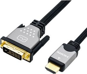 11.04.5875, Video Cable, DVI-D 24 + 1-Pin Male - HDMI Plug, 3840 x 2160, 10m