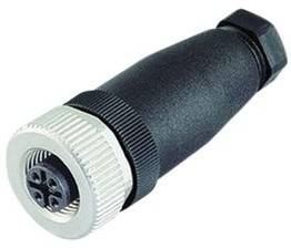 V15-G-PG9, Circular Connector, M12, Socket, Straight, Poles - 5, Screw Terminal, Cable Mount
