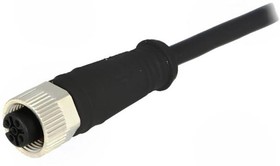 Фото 1/5 120065-2253, Sensor Cable, Black, Straight, 5m, M12 Socket - Pigtail, Conductors - 4