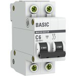 mcb4729-2-06C, Circuit breaker 2P 6A (C) 4.5kA 47-29 EKF Basic