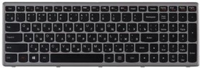 (25206529) клавиатура для ноутбука Lenovo для IdeaPad P500, Z500, черные кнопки, серая (серебристая) рамка, гор. Enter
