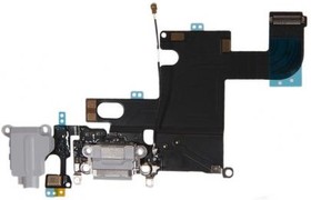 (821-1853-A) шлейф с разъёмом зарядки ,микрофоном, гарнитуры и антенной для Apple iPhone 6, серый