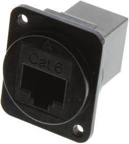 EHRJ45D6BM3, ADAPTER, RJ45 JACK-JACK, 8P8C, CAT6