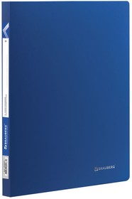 Фото 1/8 Папка с пластиковым скоросшивателем BRAUBERG "Office", синяя, до 100 листов, 0,5 мм, 222644
