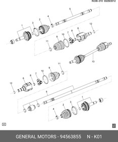 94563855, Пыльник ШРУСа внутреннего