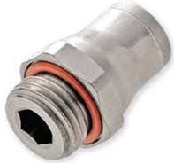3601 04 19, LF3600 Series Straight Threaded Adaptor, M5 Male to Push In 4 mm, Threaded-to-Tube Connection Style