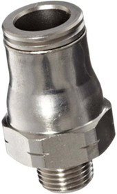 3675 04 10, LF3600 Series Straight Threaded Adaptor, R 1/8 Male to Push In 4 mm, Threaded-to-Tube Connection Style