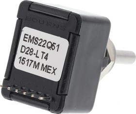 Фото 1/4 EMS22Q51-D28-LT4, 256 Pulse Incremental Mechanical Rotary Encoder with a 3.17 mm Plain Shaft (Indexed), Bracket Mount
