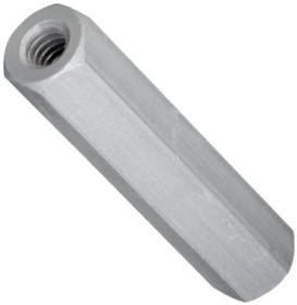 1332-6-AL-7, Hexagon Spacer - Unthreaded - Aluminum With Clear Iridite Finish - 0.250" (6.35mm) Length.