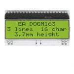EA DOGM163L-A, Дисплей ЖКД, алфавитно-цифровой, STN Positive, 16x3, 55x27,94мм