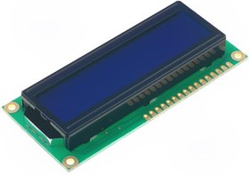 Фото 1/2 RC1602B-BIW-ESV, Дисплей: LCD, алфавитно-цифровой, STN Negative, 16x2, голубой