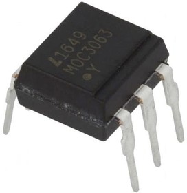 Фото 1/4 MOC3063, Оптотиристор, 5кВ, Uвых 600В, с системой переключения в нуле