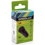 Elx-ca01-c02 (автомобильный адаптер 1usb+1type c, 12в, 5v/3а, led, черный ...